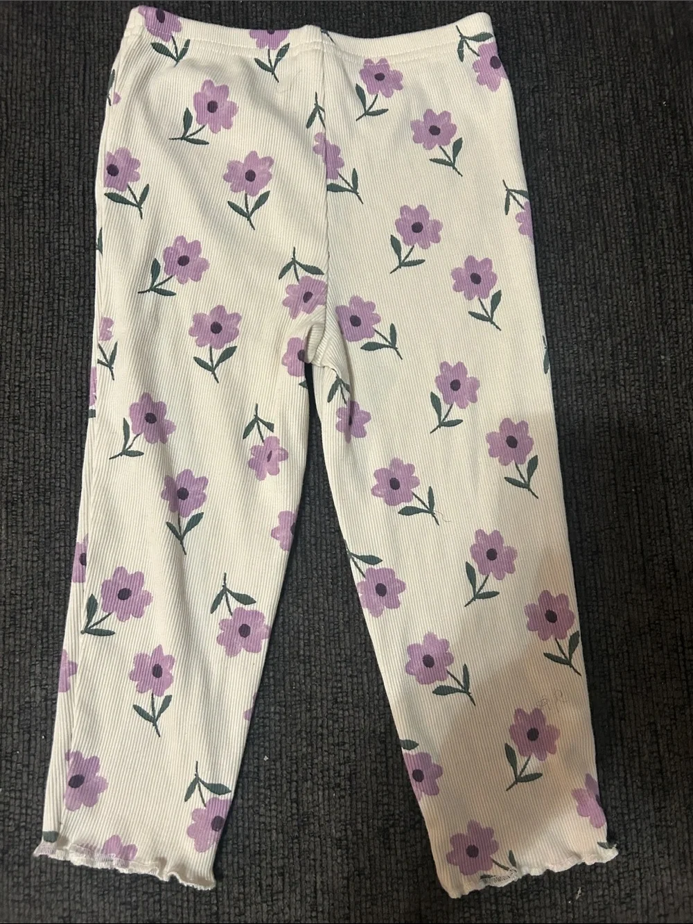 Carter's Green Quilted Hooded Vest with Cream & Lavender Floral Top and Pants